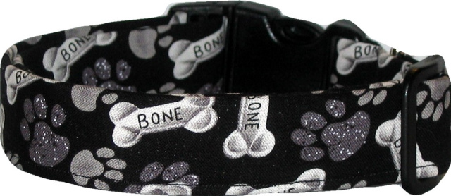 Black Bones & Paws Handmade Dog Collar